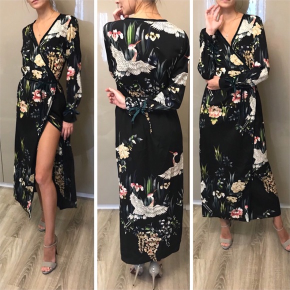 Kimono Maxi Wrap Dress - Picture 4 of 8